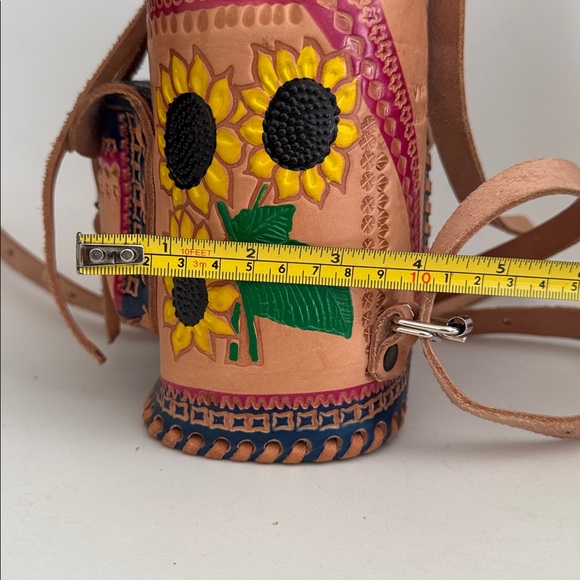 Leather Embossed and Hand-painted Artisan Backpack main image 7